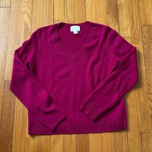 Caslon Pink Cashmere V Neck Sweater Women’s M